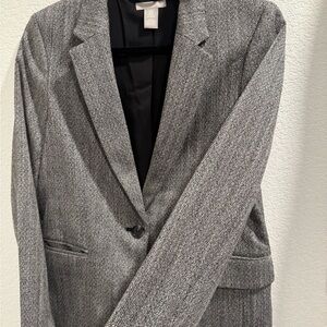Classic Gray Herringbone Blazer H&M